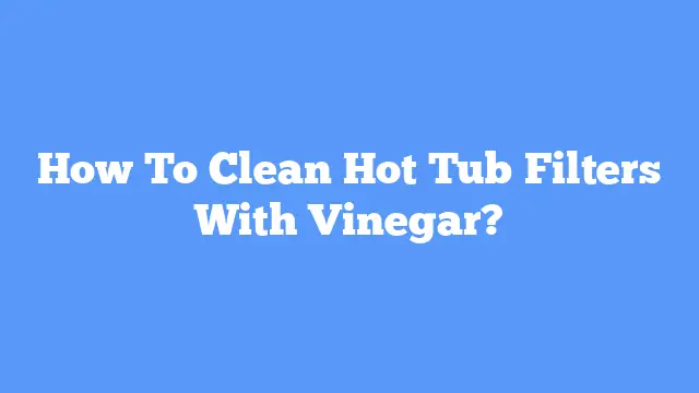 How To Clean Hot Tub Filters With Vinegar?