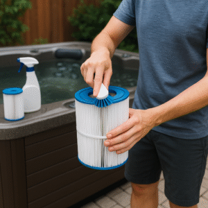 Cleaning and maintaining spa filters