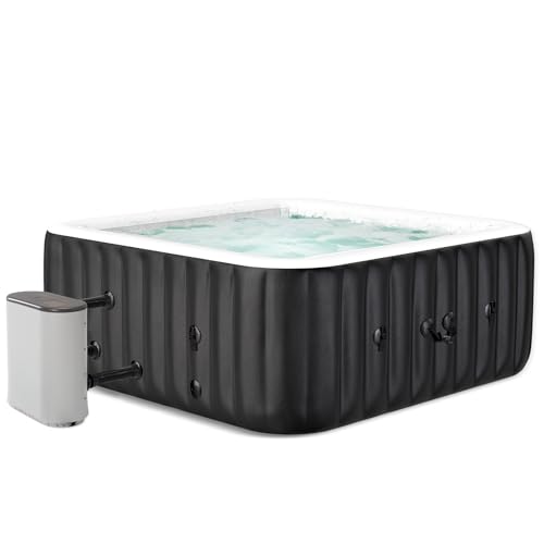 Inflatable Hot Tub - Outdoor Hot Tubs 4 to 6 Person, Portable Hot Tub, Blow Up Spa Square Portable Hot Tub, 130 Soothing Bubble Air Jets, Cover, 2 Filter, 240 Gallon(71” X 71” X 25”)