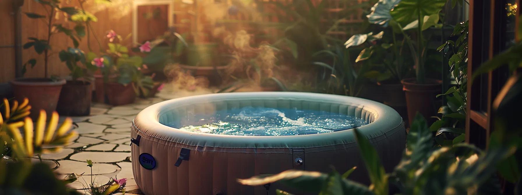 7 Different Types of Hot Tubs Explained for Buyers 2 inflatable hot tub in a garden