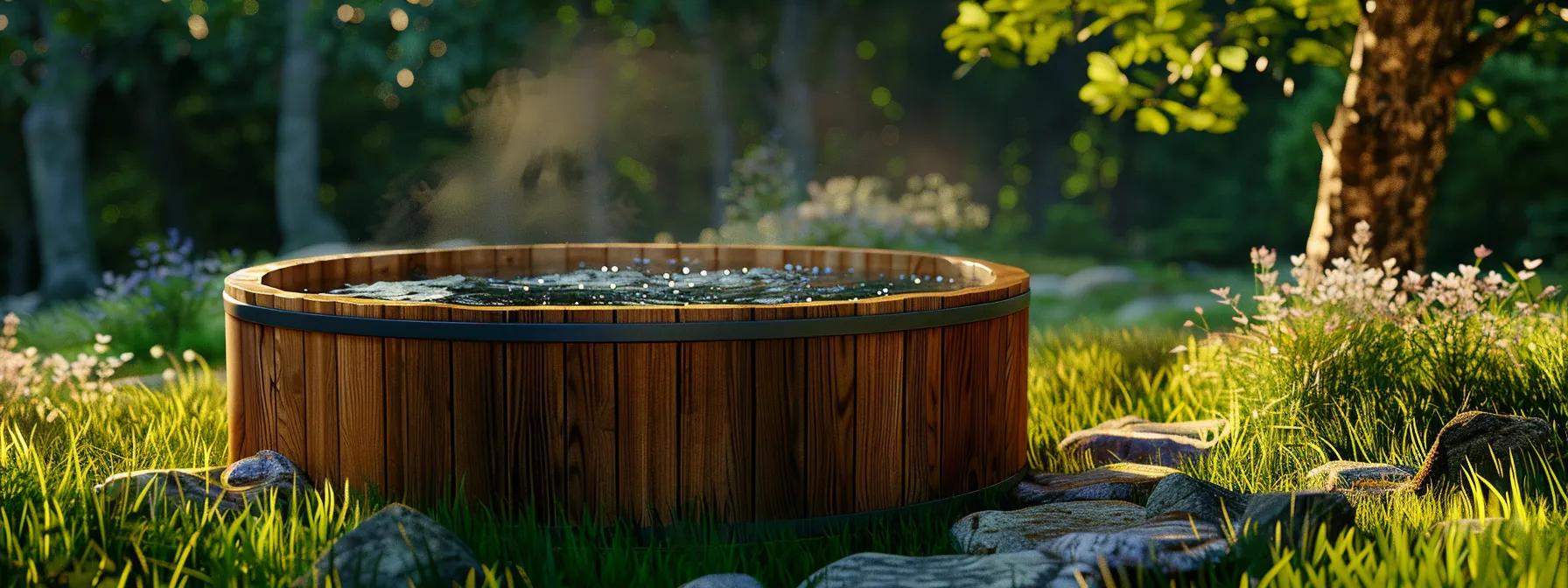 7 Different Types of Hot Tubs Explained for Buyers 5 wooden hot tub on grass