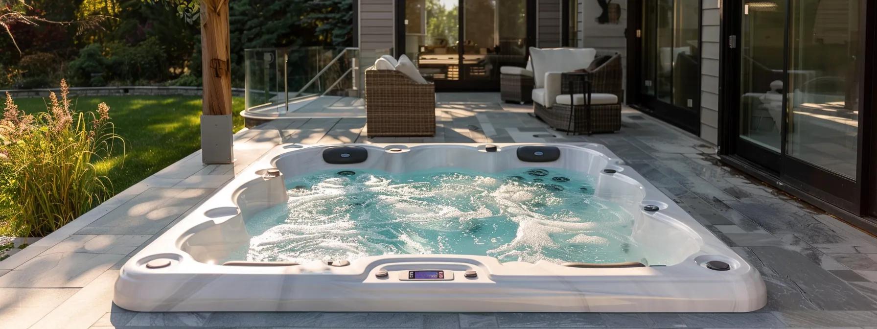 7 Different Types of Hot Tubs Explained for Buyers 4 salt water hot tub on patio