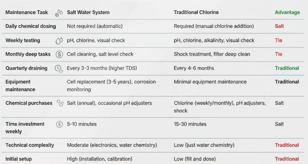Saltwater vs. Traditional Chlorine