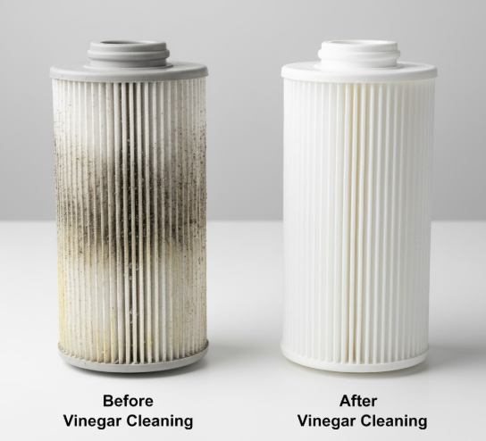 Cleaning a Hot Tub Filter with Vinegar: The Ultimate DIY Guide 1 How to Clean a Hot Tub Filter with Vinegar before and after cleaning