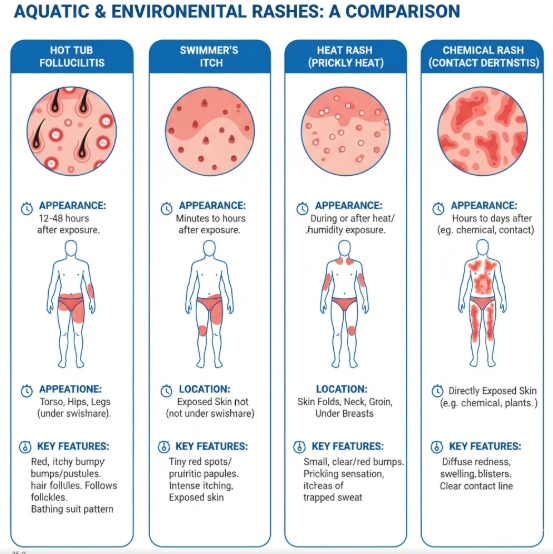 Hot Tub Folliculitis: The Complete Owner's Guide to Prevention and Treatment 2 Hot Tub Folliculitis vs Other Rashes