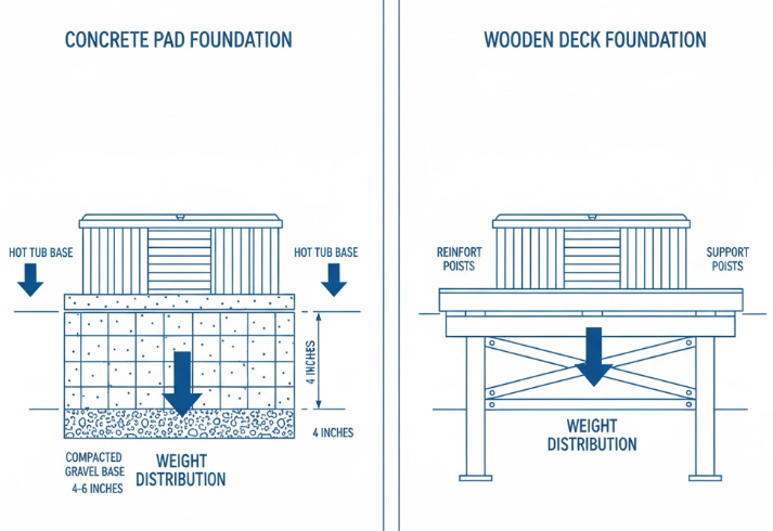 Installation and Site Preparation of a one person hot tub
