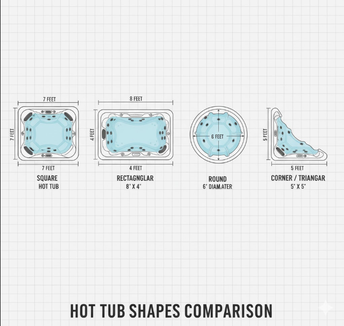 Hot Tub Sizes by Shape