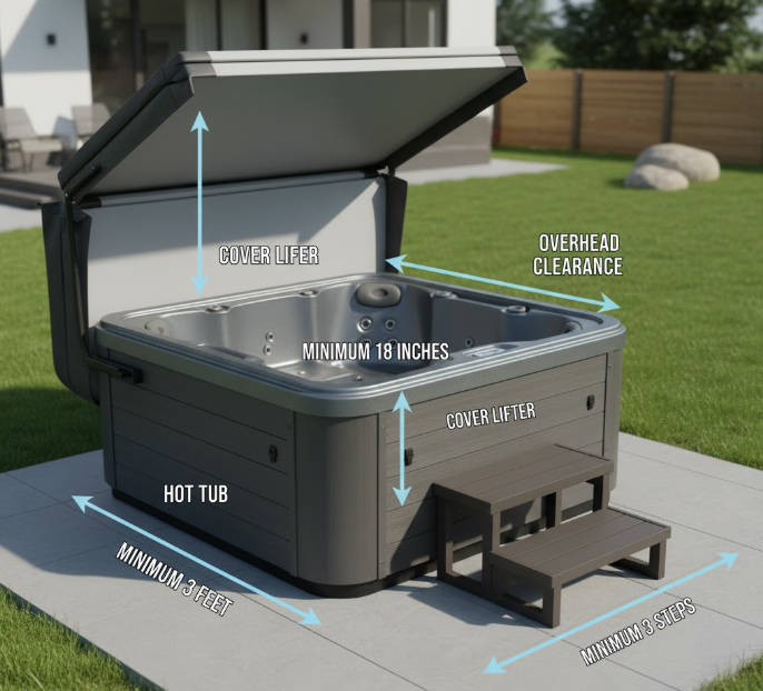 Hot tub cover lifter