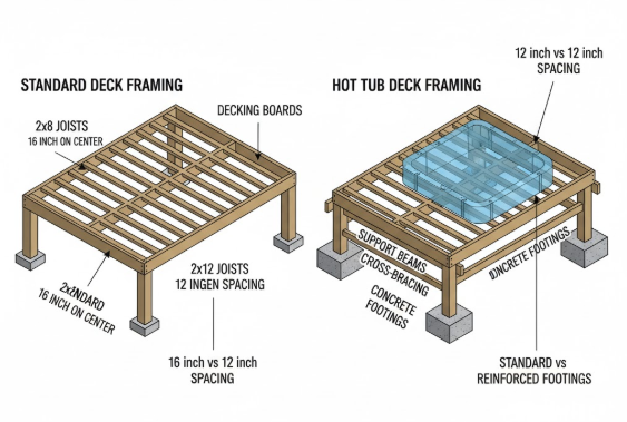 Hot Tub Deck Ideas: 35+ Designs, Costs & Planning Guide 2 Understanding Load-Bearing Capacity for a Hot Tub