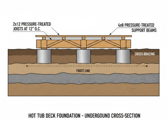 Hot Tub Deck Ideas: 35+ Designs, Costs & Planning Guide 1 The Importance of a Solid and Level Foundation