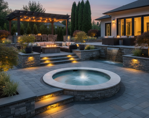 Patio and Hot Tub Oasis