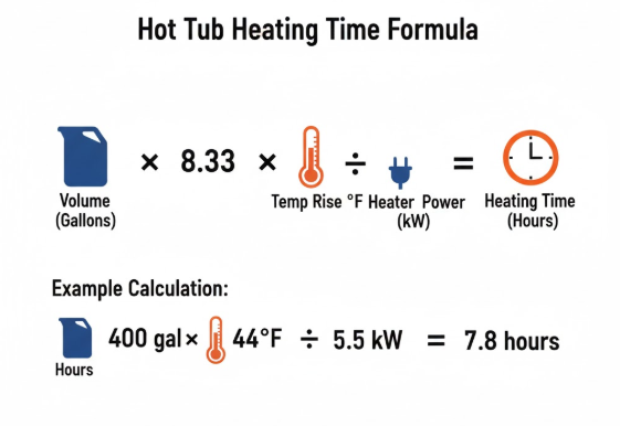 How Long Does a Hot Tub Take to Heat Up? A Complete Guide 3 Formula for Estimating hot tub Heating Time