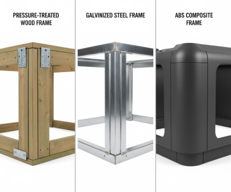 Frame Materials: Wood vs. Metal vs. Composite of hut tub 