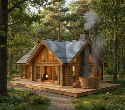 Types of Accommodation with Hot Tubs: Log Cabins and Lodges