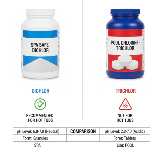 Dichlor vs Trichlor: What's the Difference for Hot Tubs?