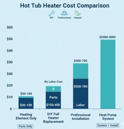 How much does it cost to replace a hot tub heater?