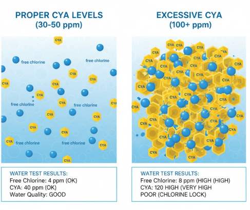 The Chlorine Lock Myth: Understanding High Cyanuric Acid