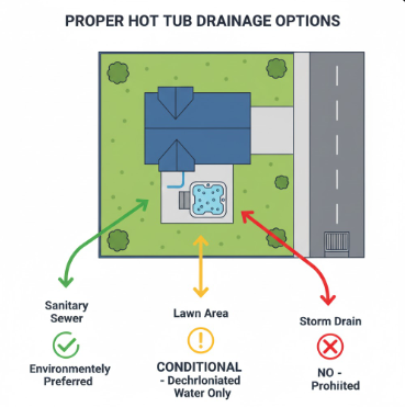 Where to Drain Hot Tub Water