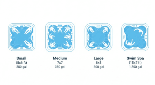 Average Hot Tub Gallons by Size and Seating Capacity