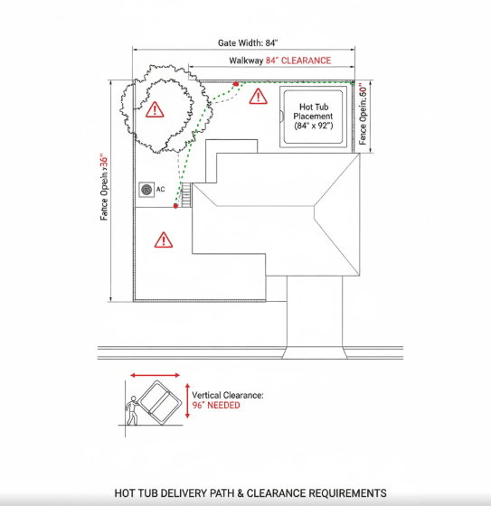 Analyzing the Delivery Path of hot tub installation