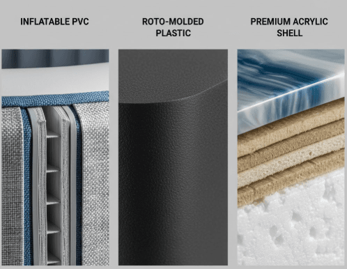 Shell 4-men hot tub's Material Types: Which Construction Fits Your Lifestyle?