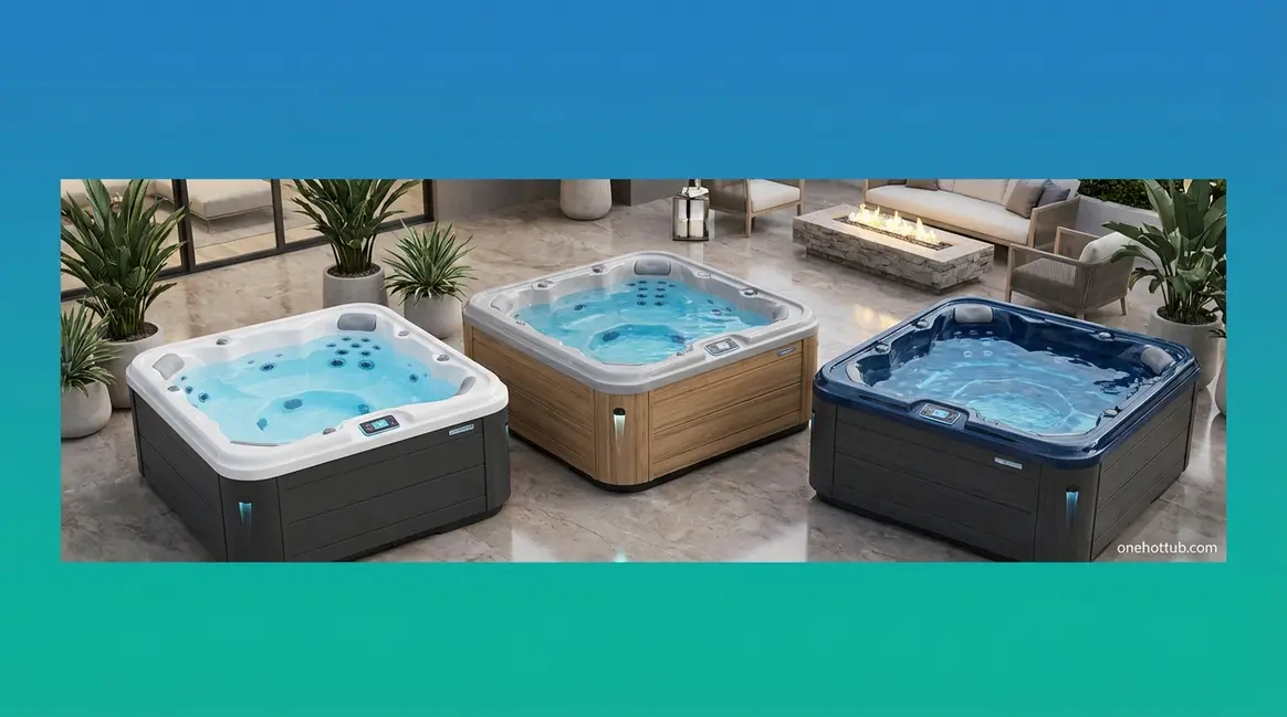 Best saltwater hot tub comparison showing premium models in outdoor setting