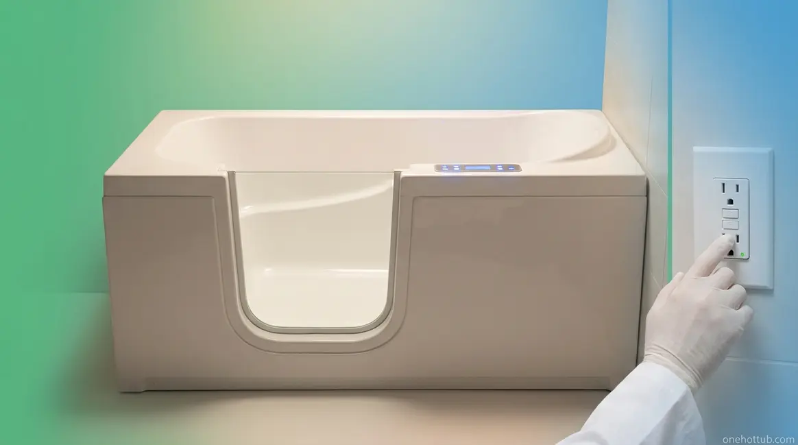 Walk-in tub turns on by itself fix showing GFCI breaker and tub control panel