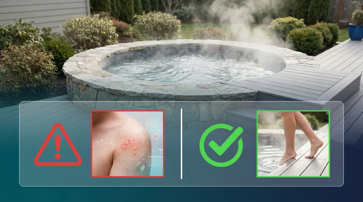 Hot tub with shingles safety guide showing when it is safe to return after active outbreak
