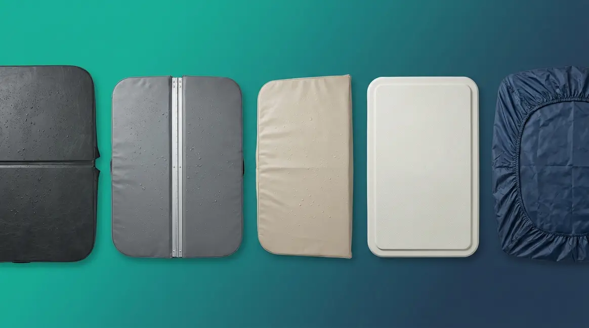Best hot tub covers comparison showing five top-rated foam vinyl and hard shell options