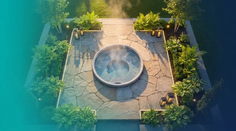 Home 3 Best inground hot tubs comparison showing a luxury backyard spa set into stone decking