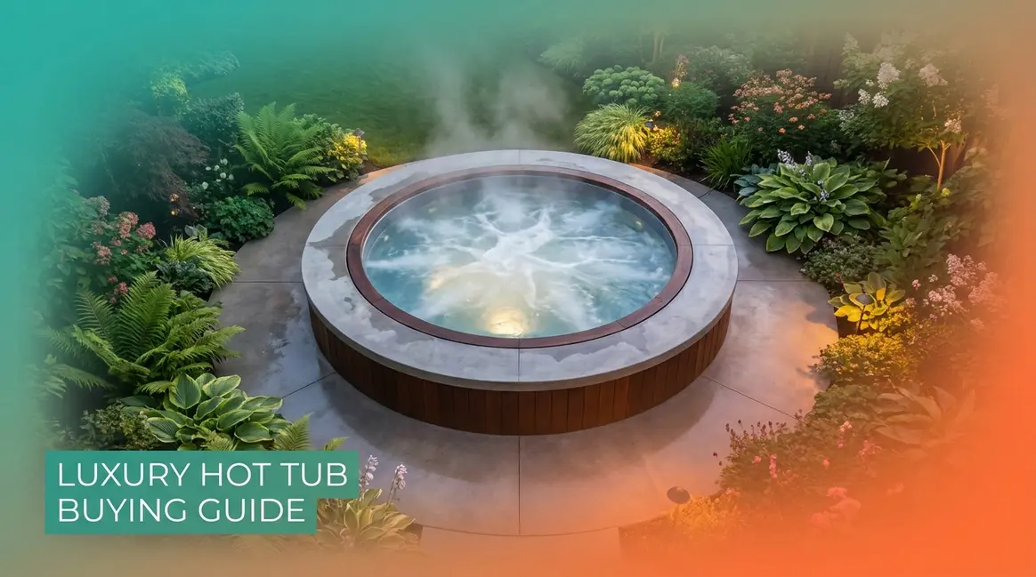 Complete hot tub buying guide showing an outdoor spa on a patio for first-time buyers