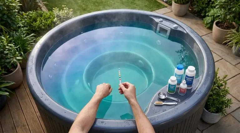 How to raise pH level in hot tub using test strips and soda ash chemicals